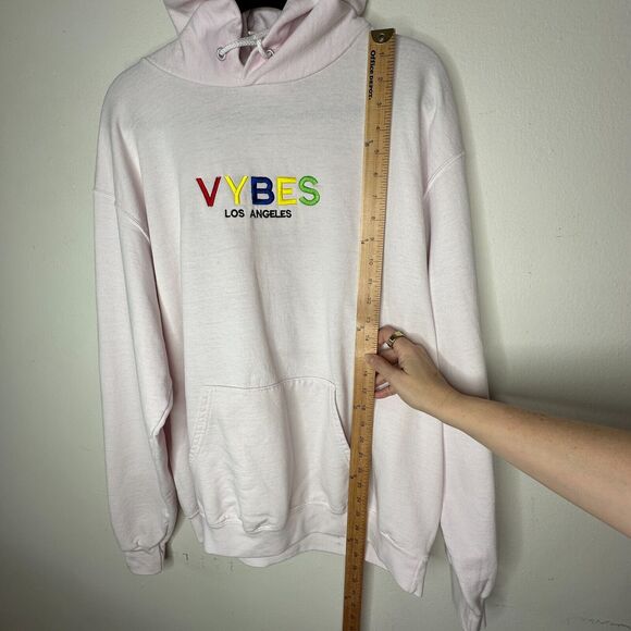 RARE Saint Luis NYC Light Pink Sweatshirt Hoodie VYBES Los Angeles David Bowie M - Picture 14 of 16